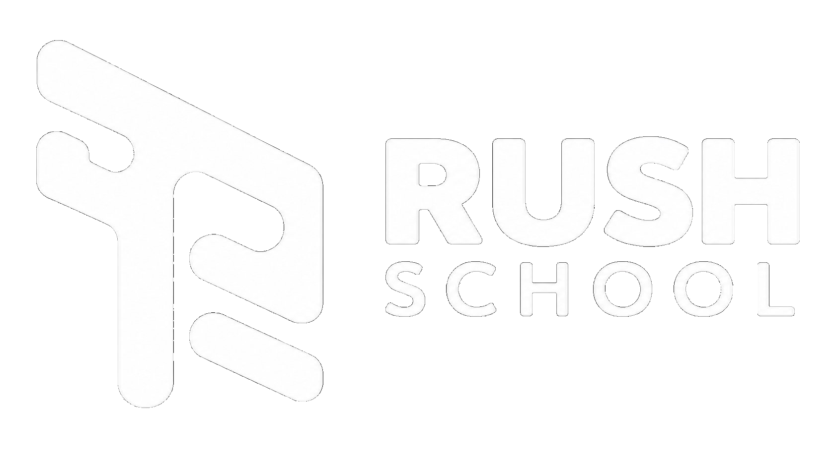 Rush School — Logo blanc